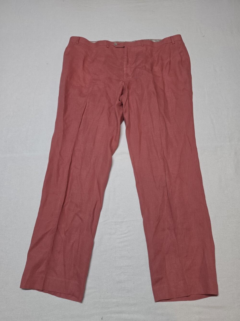 Lauren Ralph Lauren Men’s 44W 32L Coral Pink 100% Linen Dress Pants Trousers
